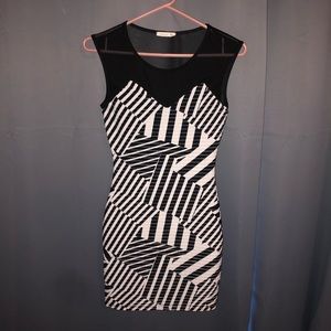 Black and white mini dress